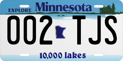 MN license plate 002TJS