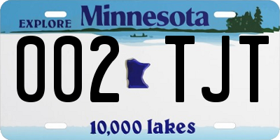 MN license plate 002TJT