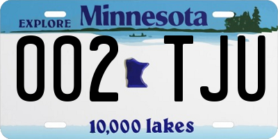 MN license plate 002TJU