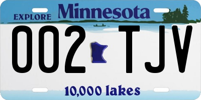 MN license plate 002TJV