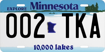MN license plate 002TKA