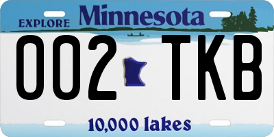 MN license plate 002TKB