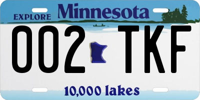 MN license plate 002TKF