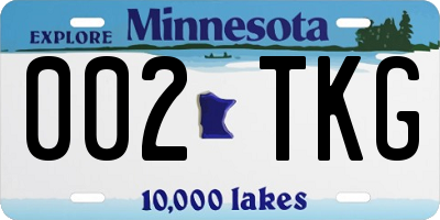 MN license plate 002TKG