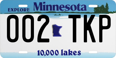 MN license plate 002TKP