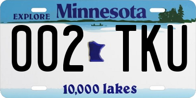 MN license plate 002TKU