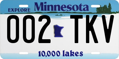 MN license plate 002TKV