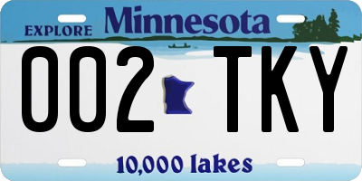 MN license plate 002TKY