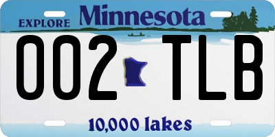 MN license plate 002TLB