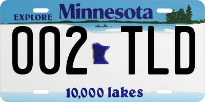 MN license plate 002TLD