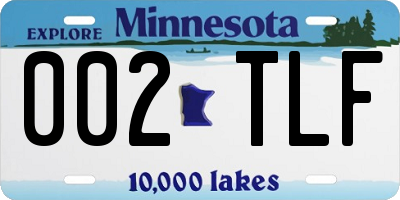 MN license plate 002TLF