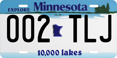 MN license plate 002TLJ