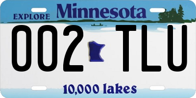 MN license plate 002TLU