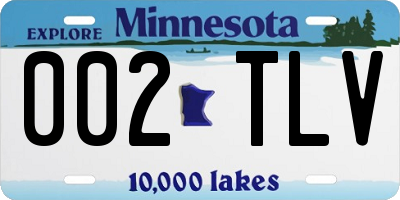 MN license plate 002TLV