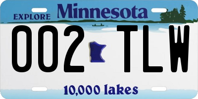 MN license plate 002TLW