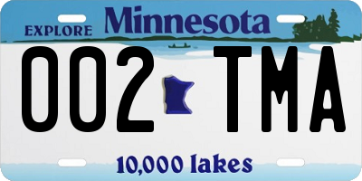 MN license plate 002TMA