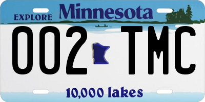 MN license plate 002TMC