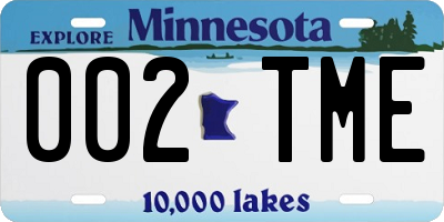 MN license plate 002TME