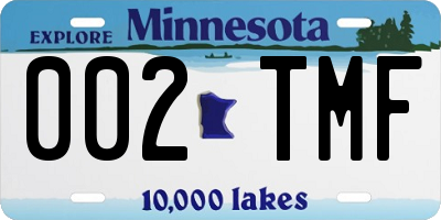 MN license plate 002TMF