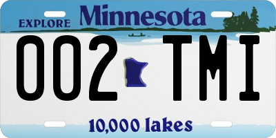 MN license plate 002TMI