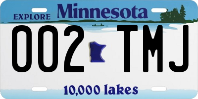 MN license plate 002TMJ