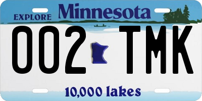 MN license plate 002TMK