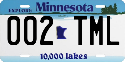 MN license plate 002TML