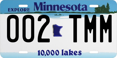 MN license plate 002TMM