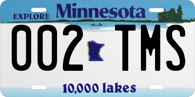 MN license plate 002TMS