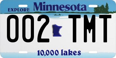 MN license plate 002TMT