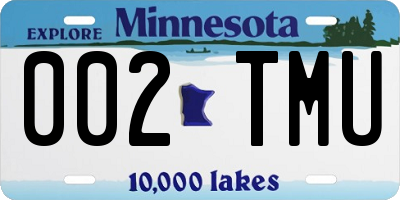 MN license plate 002TMU