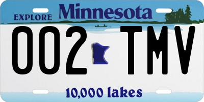 MN license plate 002TMV