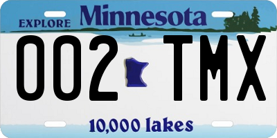 MN license plate 002TMX