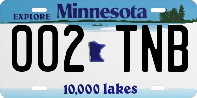 MN license plate 002TNB