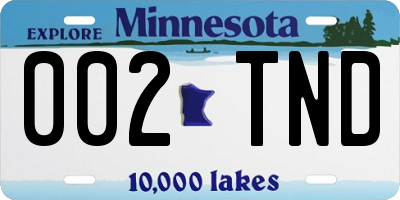 MN license plate 002TND