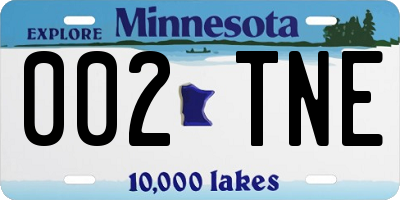 MN license plate 002TNE