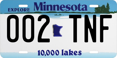 MN license plate 002TNF