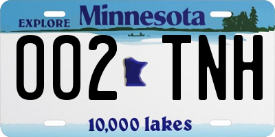 MN license plate 002TNH