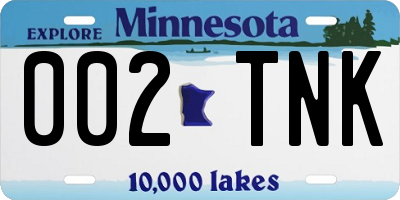 MN license plate 002TNK