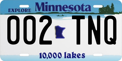 MN license plate 002TNQ