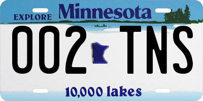 MN license plate 002TNS