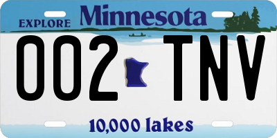 MN license plate 002TNV
