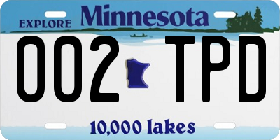 MN license plate 002TPD