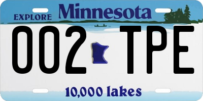 MN license plate 002TPE