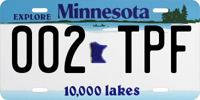 MN license plate 002TPF