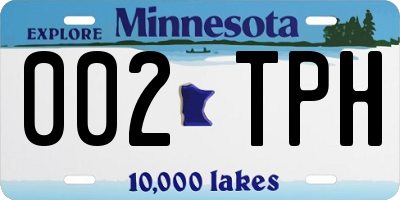 MN license plate 002TPH