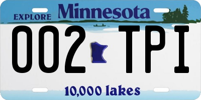 MN license plate 002TPI