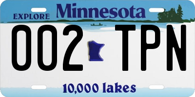 MN license plate 002TPN