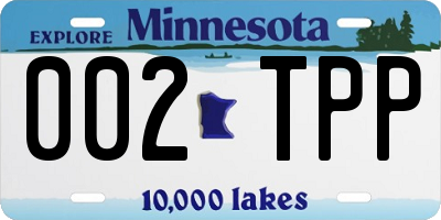 MN license plate 002TPP