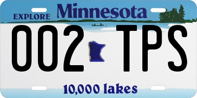 MN license plate 002TPS